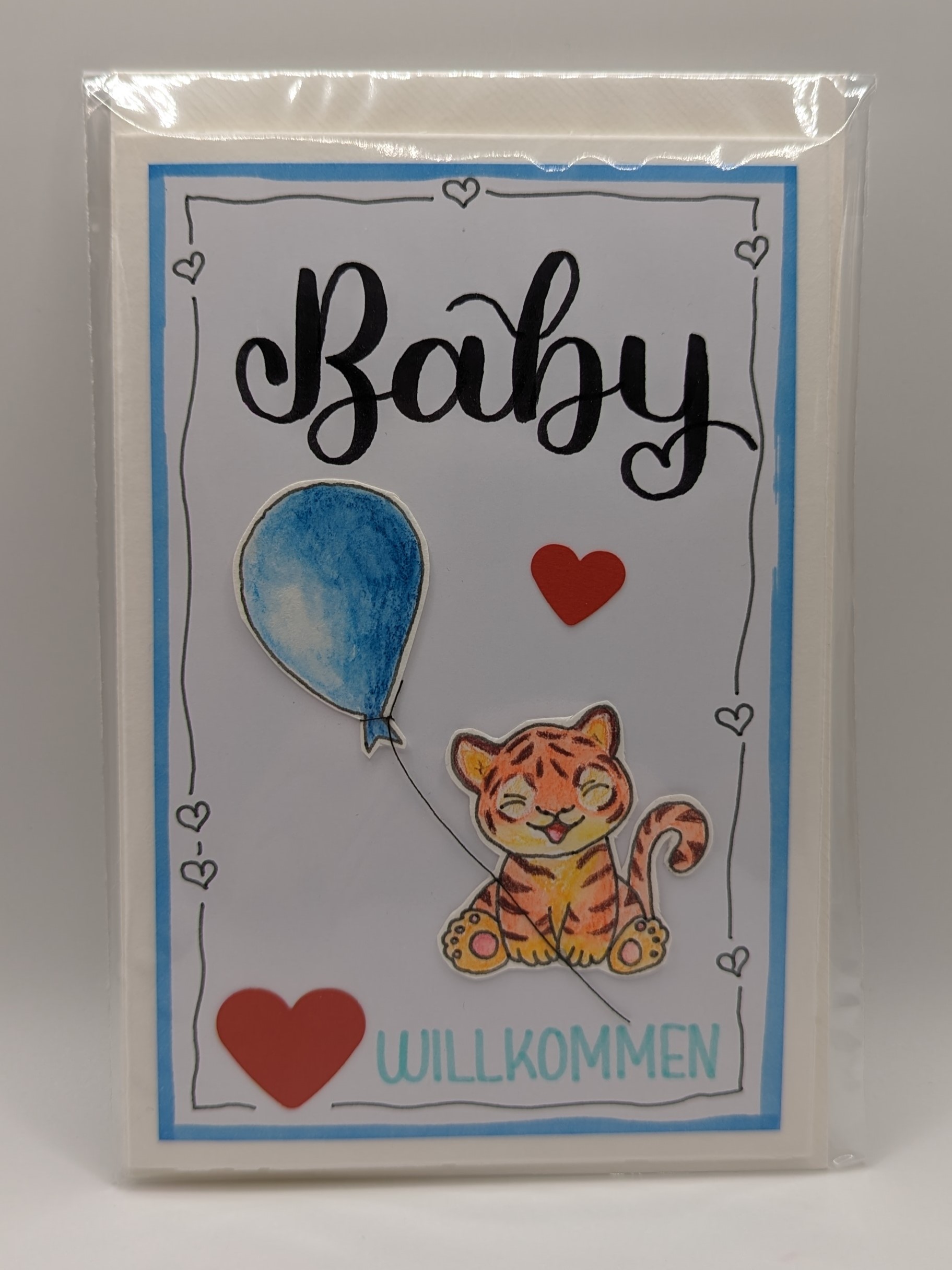 Baby-Karte mit Tiger
